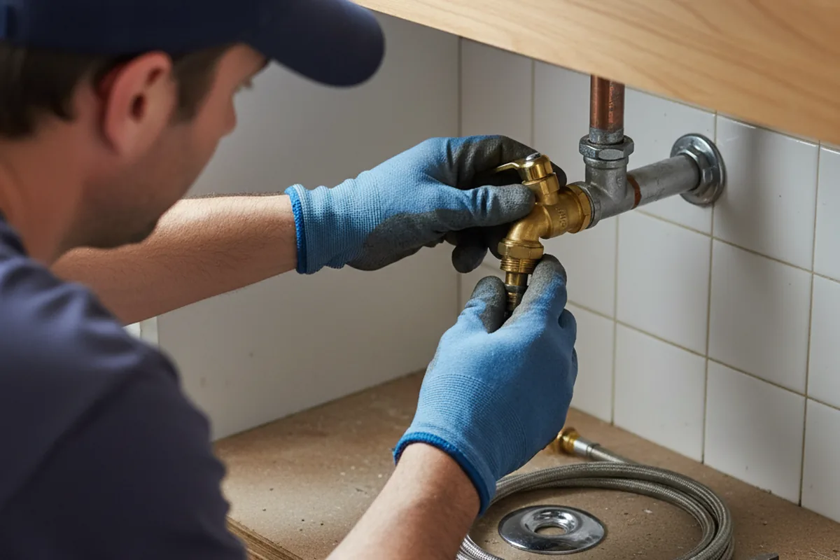Shutoff valve and fitting work during Burst Pipe Repair in Moscow
